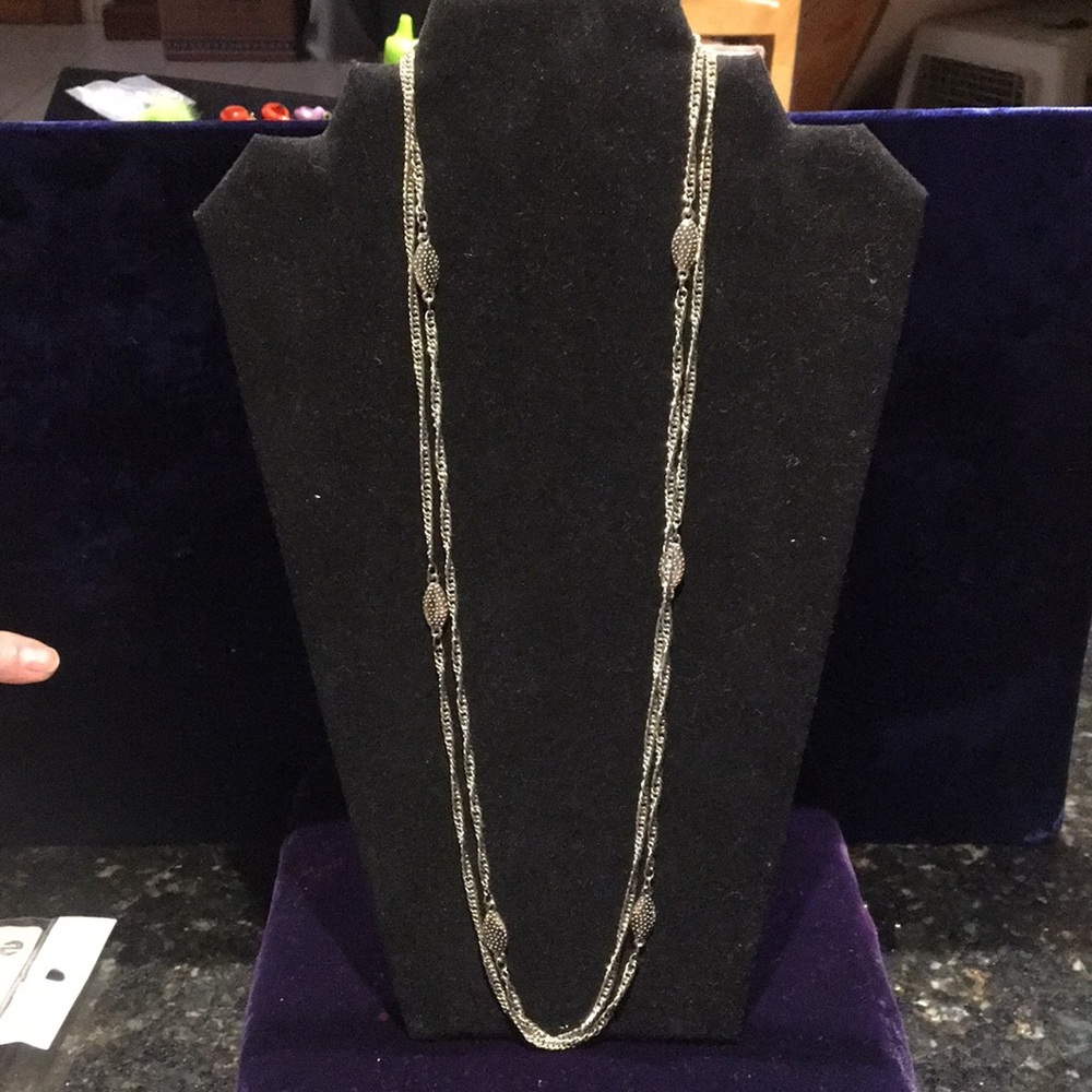 Long silver layer chain